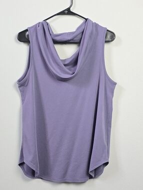 Sleeveless Draped Cowl Neck Top - Dusty Lilac